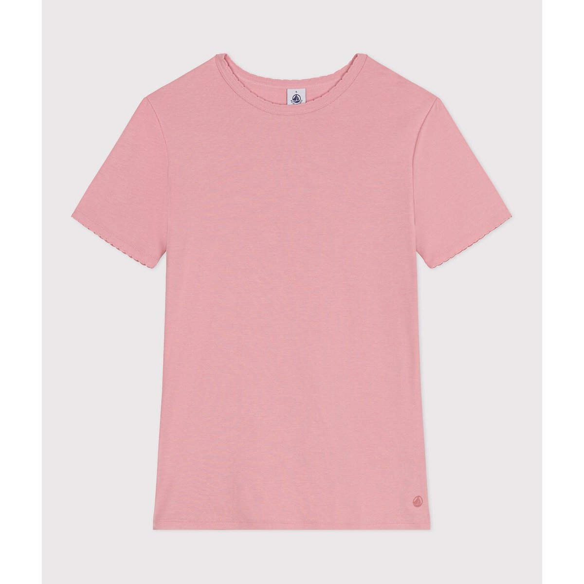 Petit Bateau Women's Light Pink L'iconique Cocotte T-Shirt In Plain Cotton Large