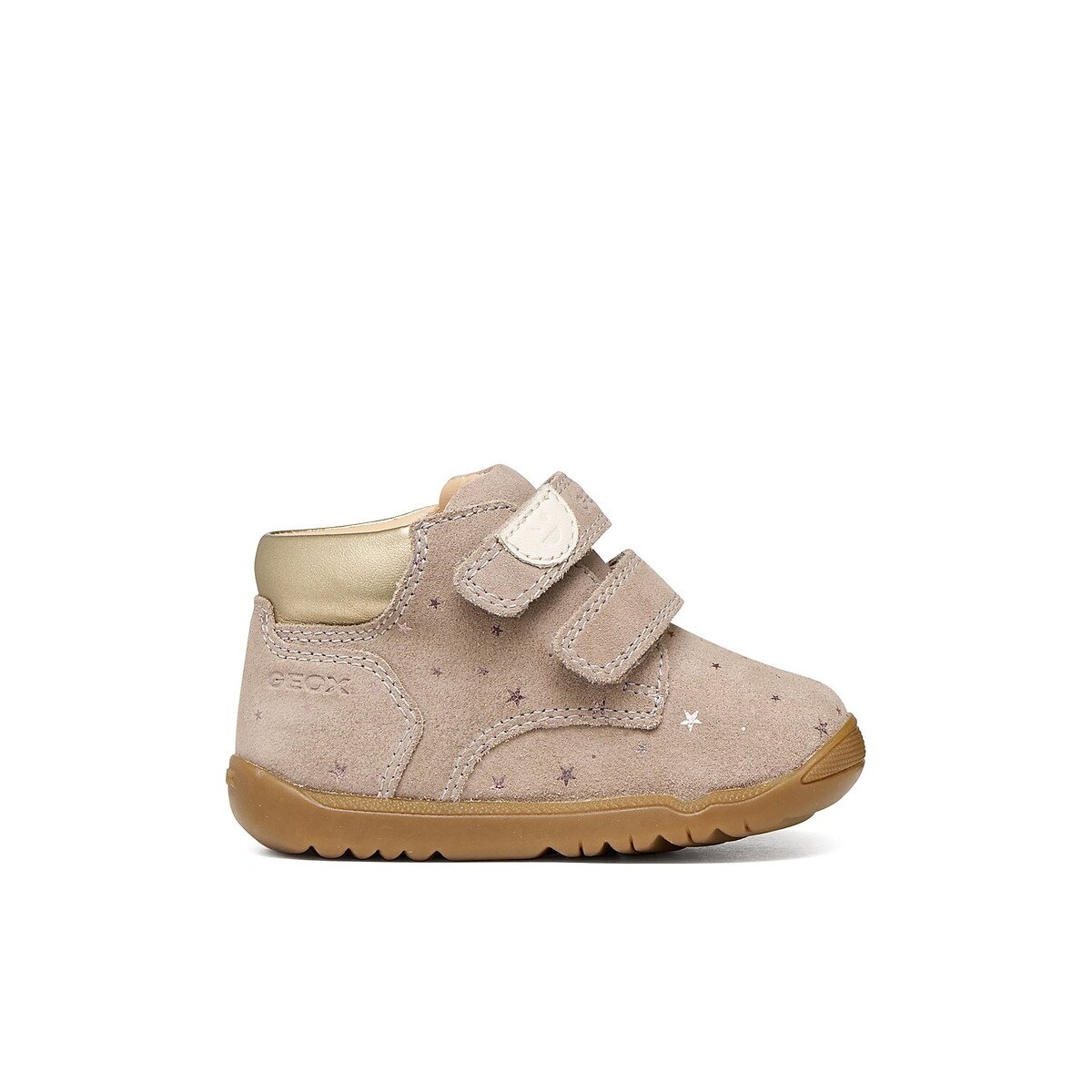 Geox Macchia High Top Touch 'N' Close Trainers Beige Size 26 (8.5) Kids