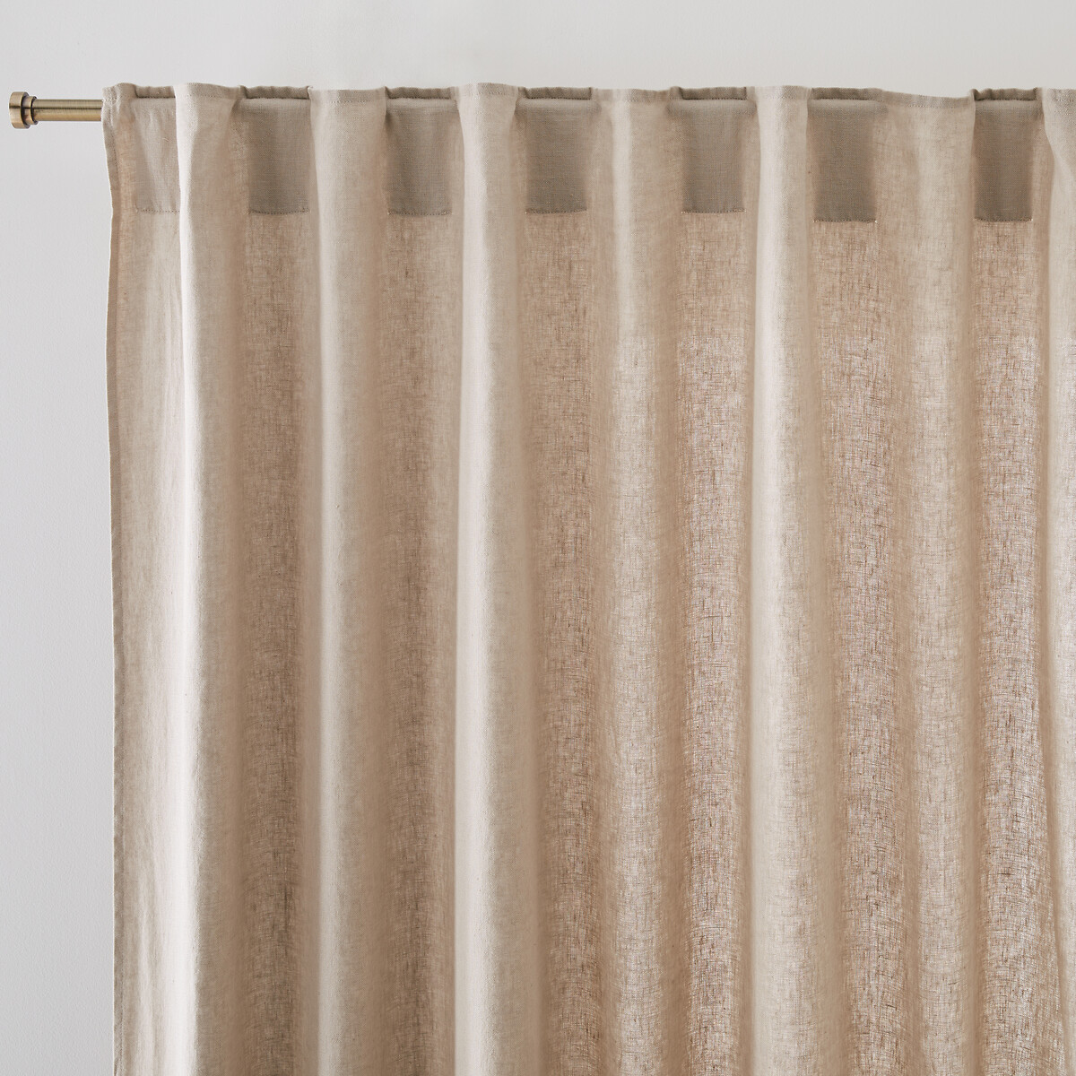 La Redoute Interieurs Elba Hidden Tab Linen Curtain Unisex Natural Size D250 X W140cm
