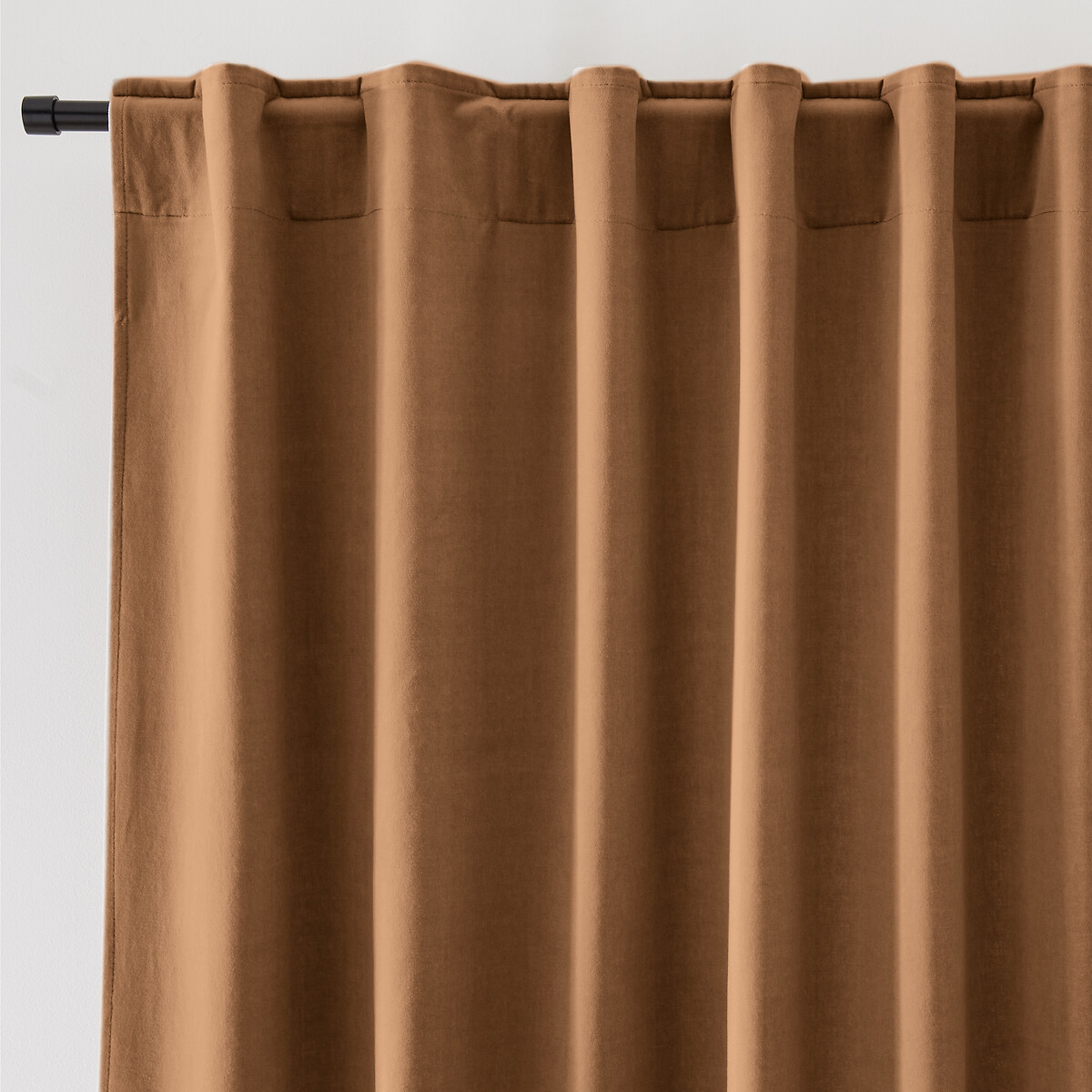La Redoute Interieurs Velvet Hidden Tab Curtain Unisex Tobacco Size D260 X W135cm