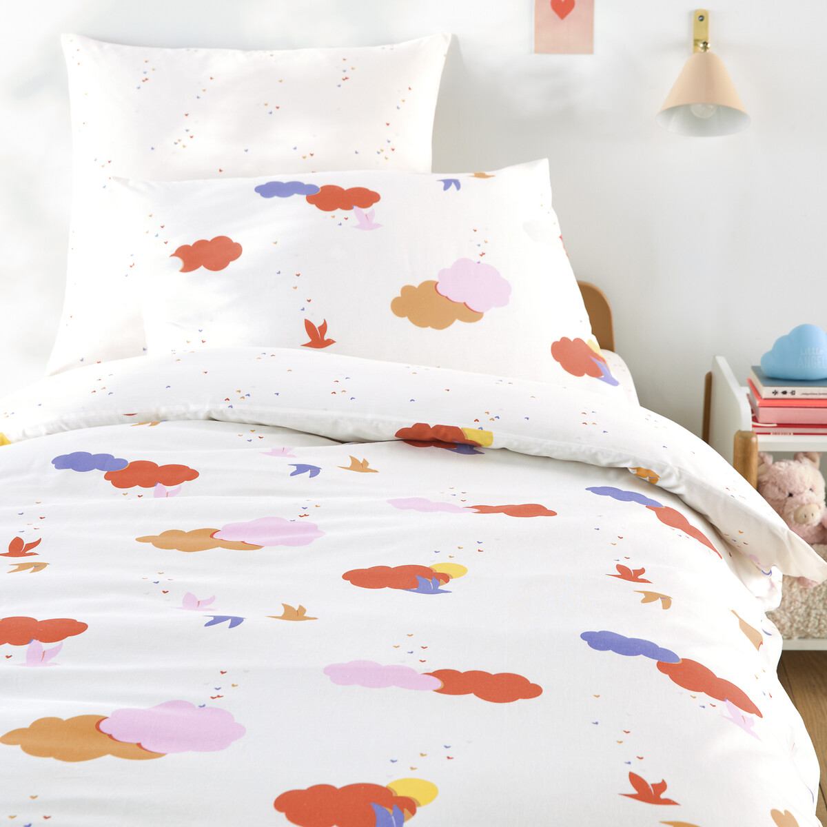 Housse De Couette Enfant, En Coton Biologique, Imprimé Nuages, NOKI — vue 3