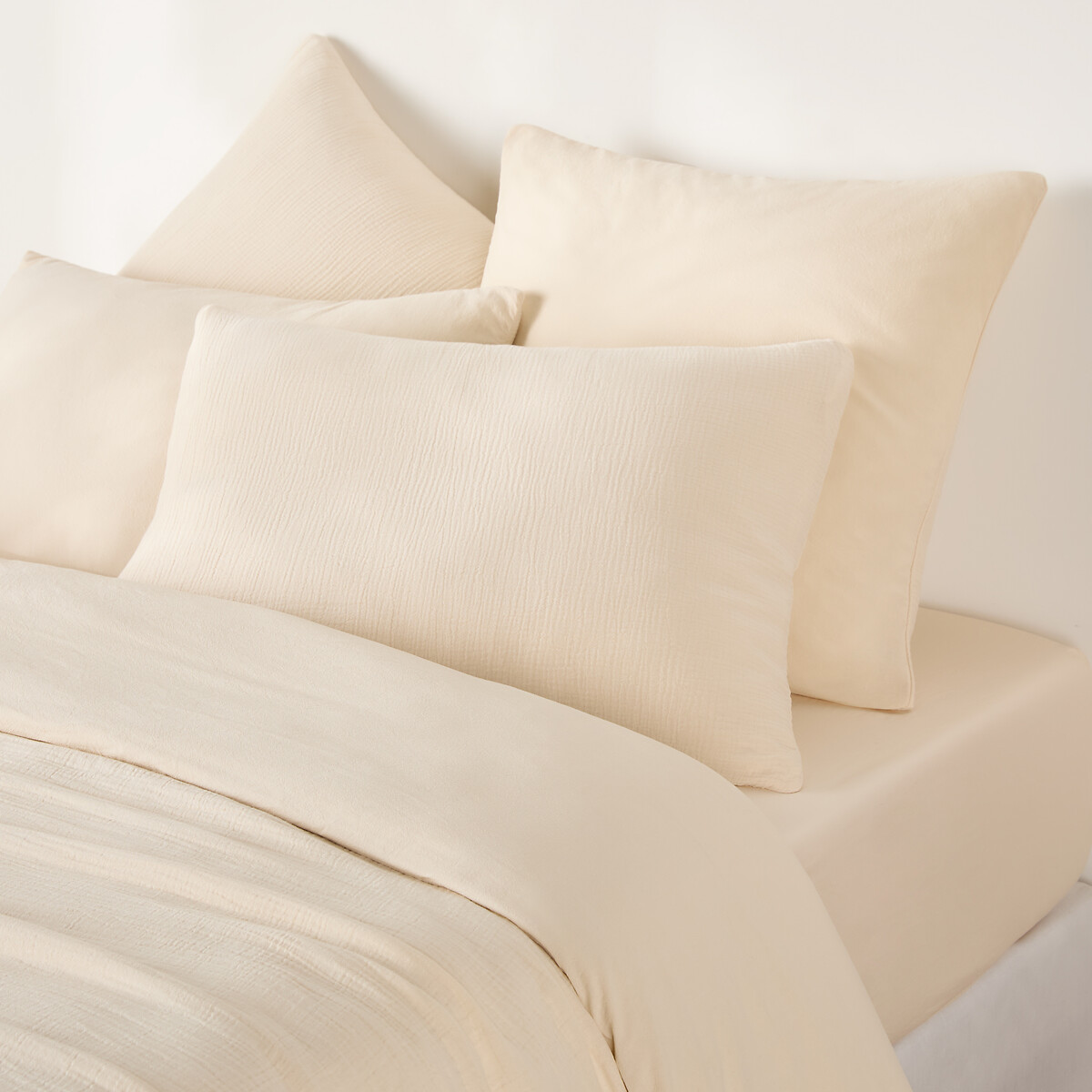 Drap-housse Uni, En Coton Lavé, Bonnet 30 Cm, KUMCO — vue 3