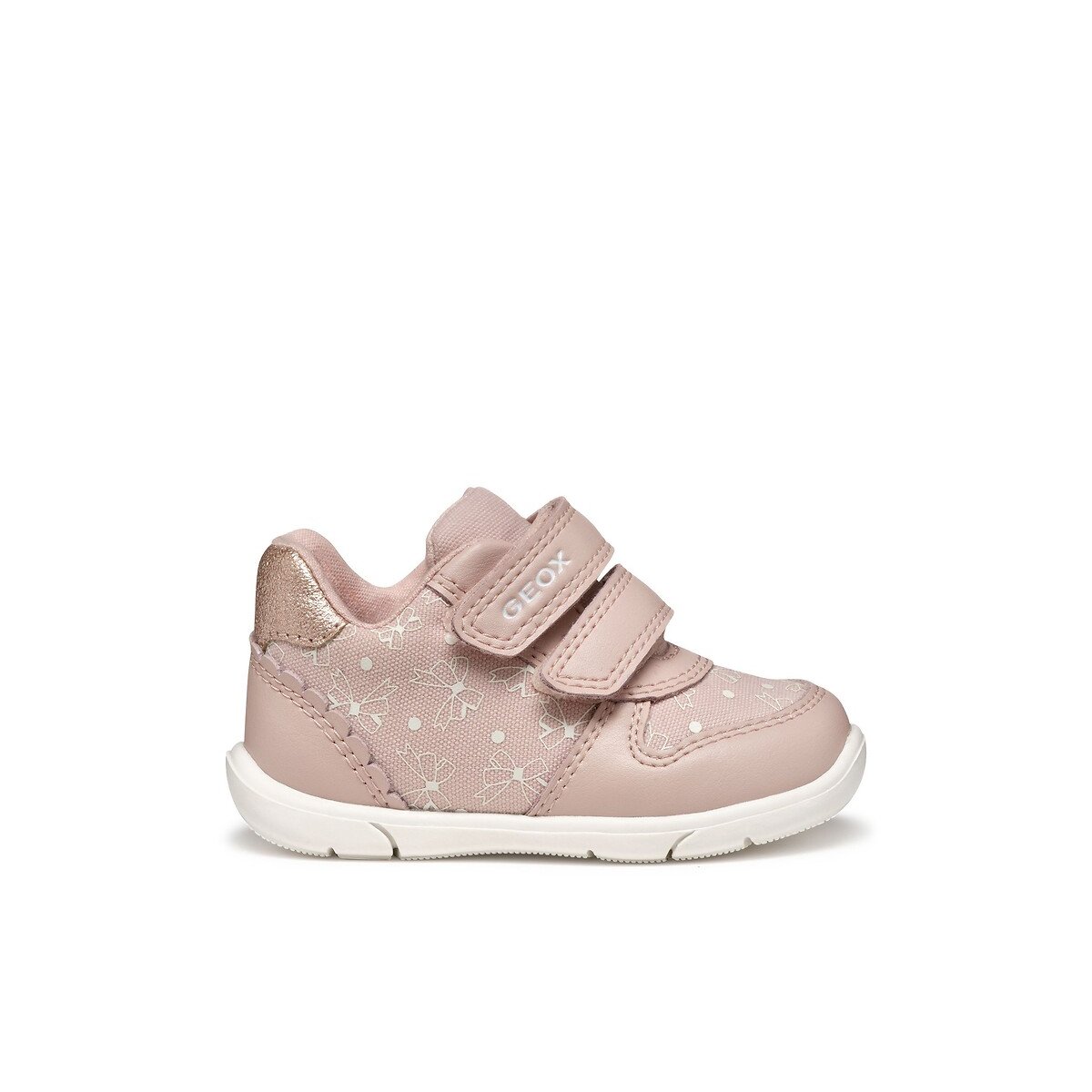 Geox Zapito First Steps Breathable Trainers With Touch 'N' Close Fastening Pale Pink Size 25 Kids