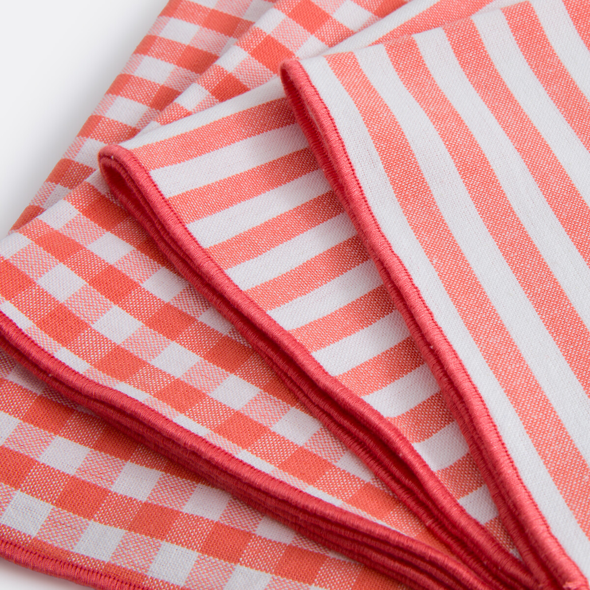 Lot De 4 Serviettes De Table, 30% Coton Recyclé, Tissé Teint, SOIZIC — vue 3
