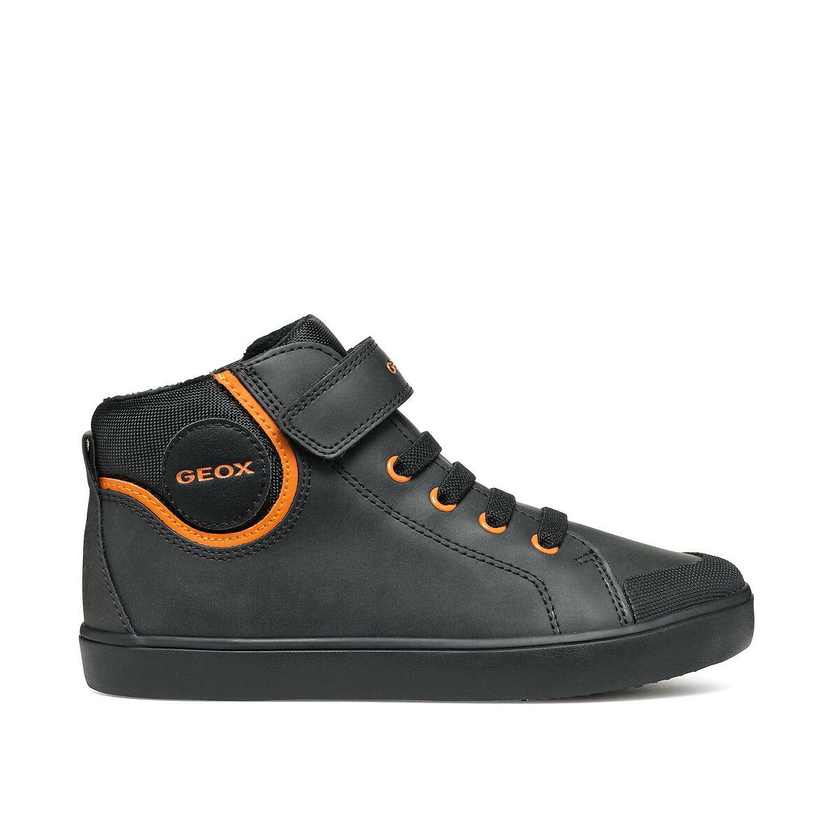 Geox Black Kids Gisli Breathable High Top Trainers Size 35