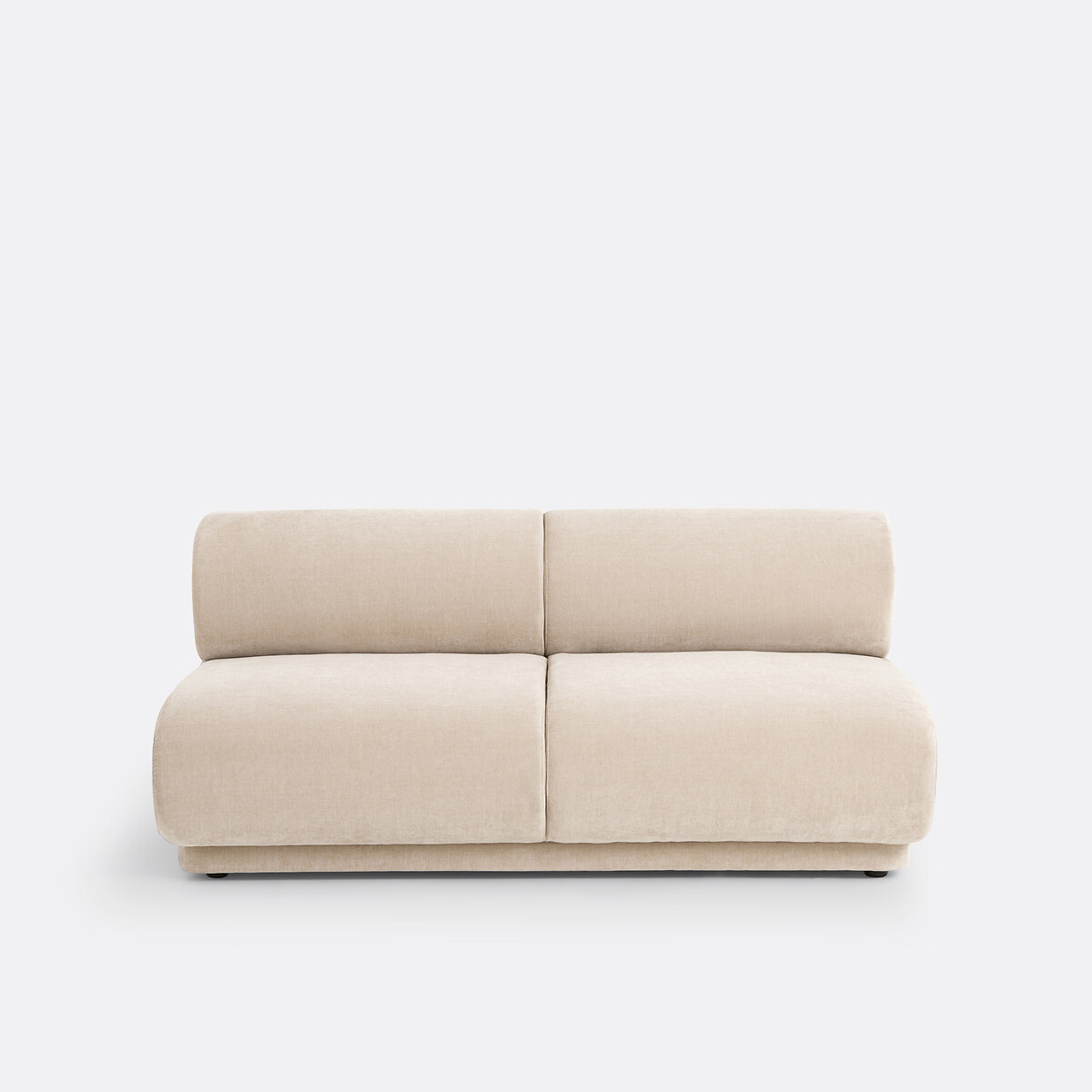 Butaca modular de terciopelo texturado, Teide. Talla 2 plazas. Color Beige