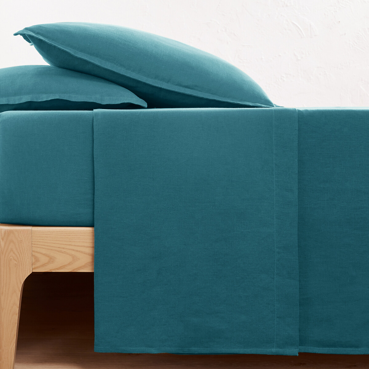 Sábana encimera lisa de lino lavado, Linot. Talla Cama 90cm (150x250cm). Color