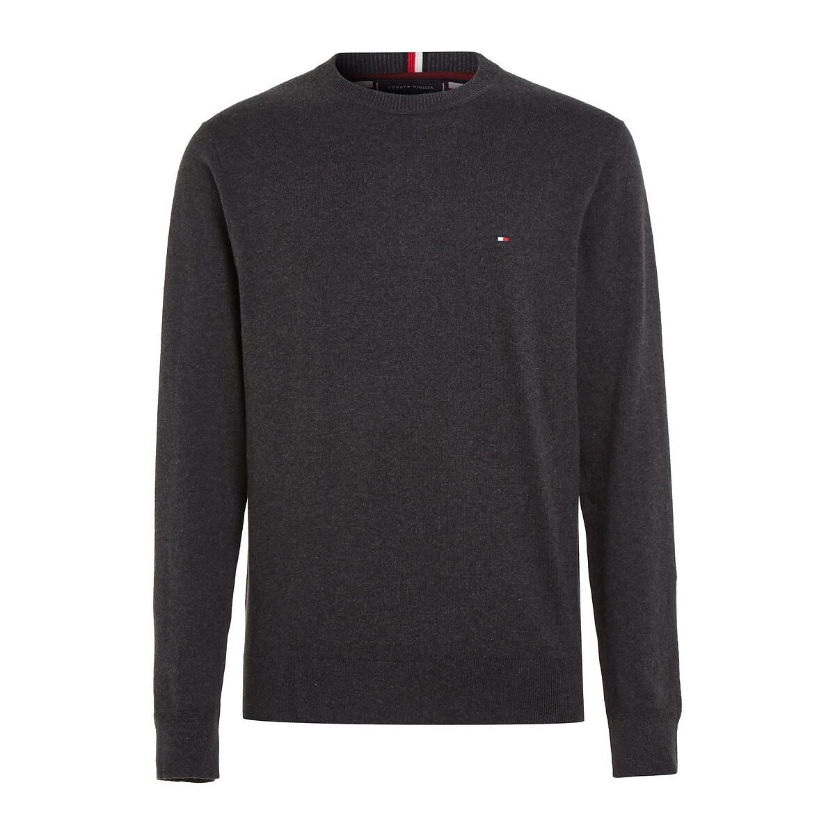 Tommy Hilfiger Pima Cotton/Cashmere Jumper With Crew Neck Men's Dark Grey Large