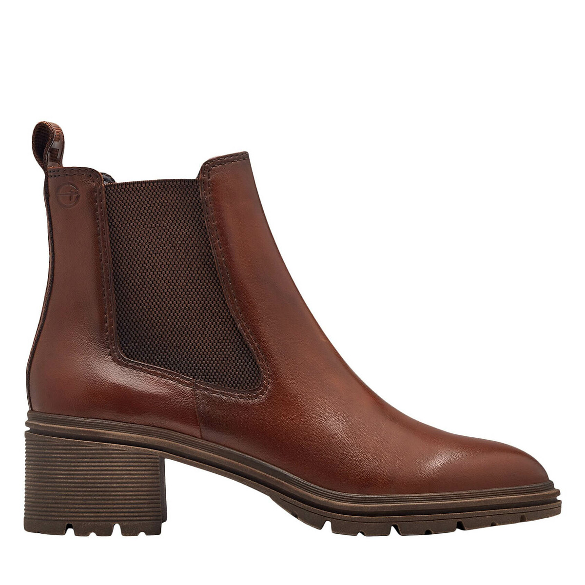 Tamaris Women's Cognac Soft Leather Chelsea Boots Size 38 (5)