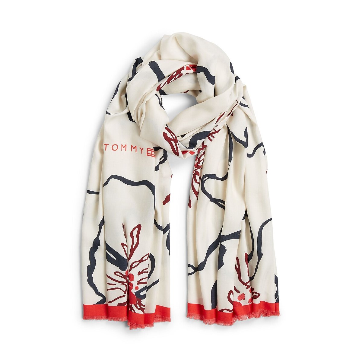 Tommy Hilfiger Floral Print Scarf Women's Ecru Print