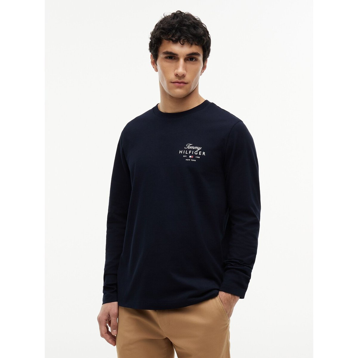 Tommy Hilfiger Regular Long Sleeve T-Shirt Men's Navy Blue Large