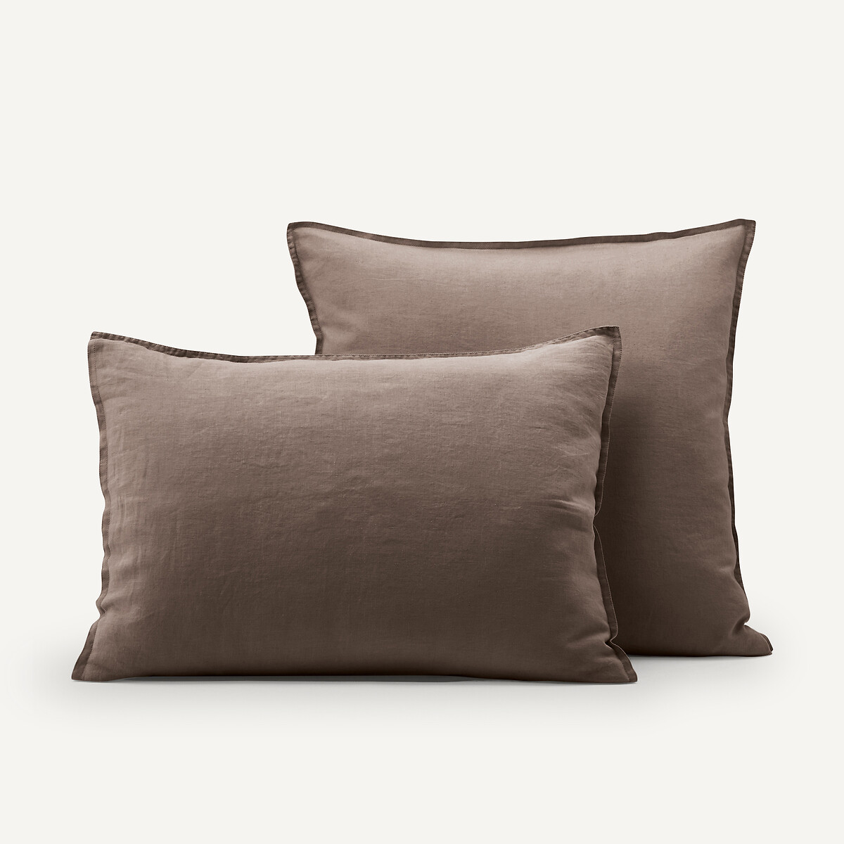 Am.pm Elina Washed Linen Child's Pillowcase Unisex Spiced Chocolate Square (65X65cm)