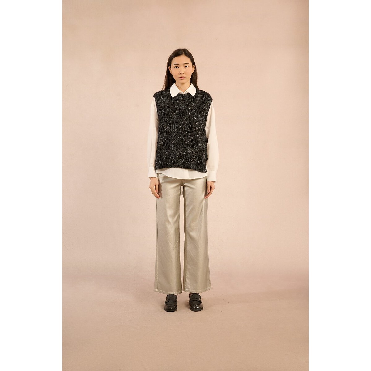 Molly Bracken Sleeveless Jumper With Side Ties Women's Black Large