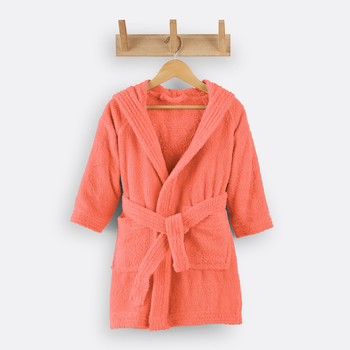 La Redoute Interieurs Scenario Child’s Hooded Bathrobe Unisex Coral Size 12