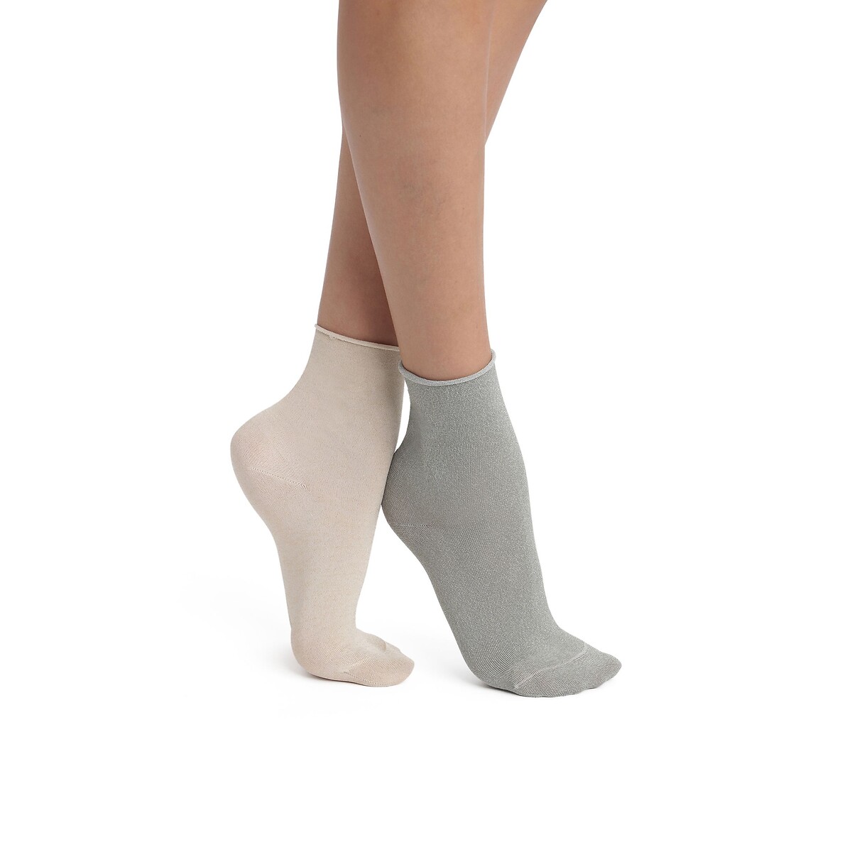 Dim Pack Of 2 Pairs Of Socks Women's Khaki/Beige Size 37