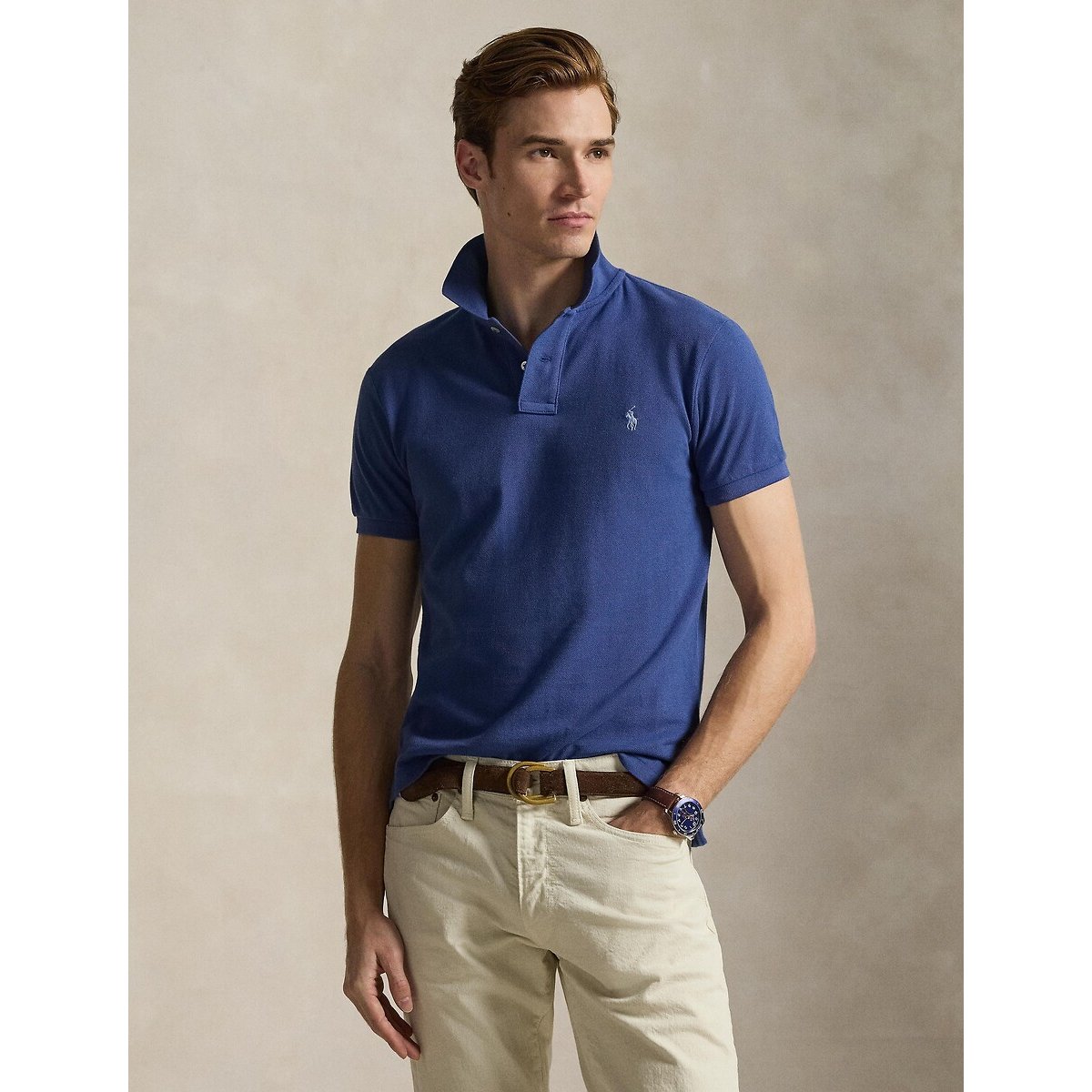 Polo cintré en coton piqué
