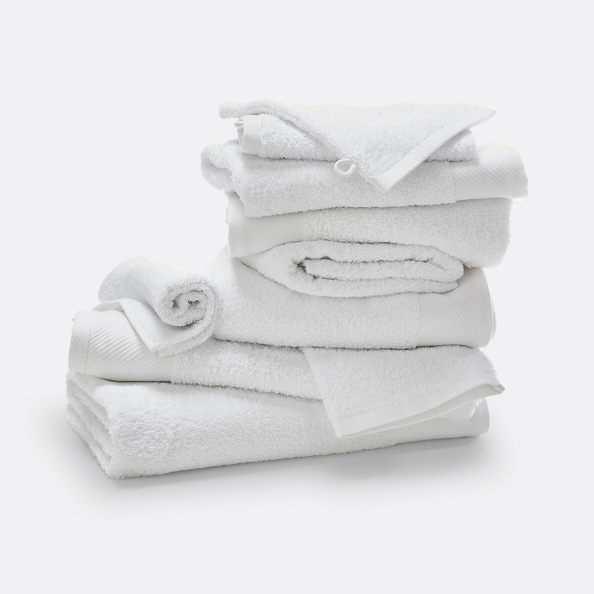 La Redoute Interieurs Set Of 10 Scenario 500G/M2 Towels Unisex White