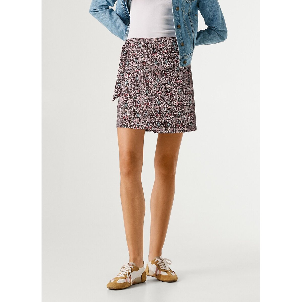 Pepe Jeans Printed Wrapover Mini Skirt Women's Multi-Coloured Large