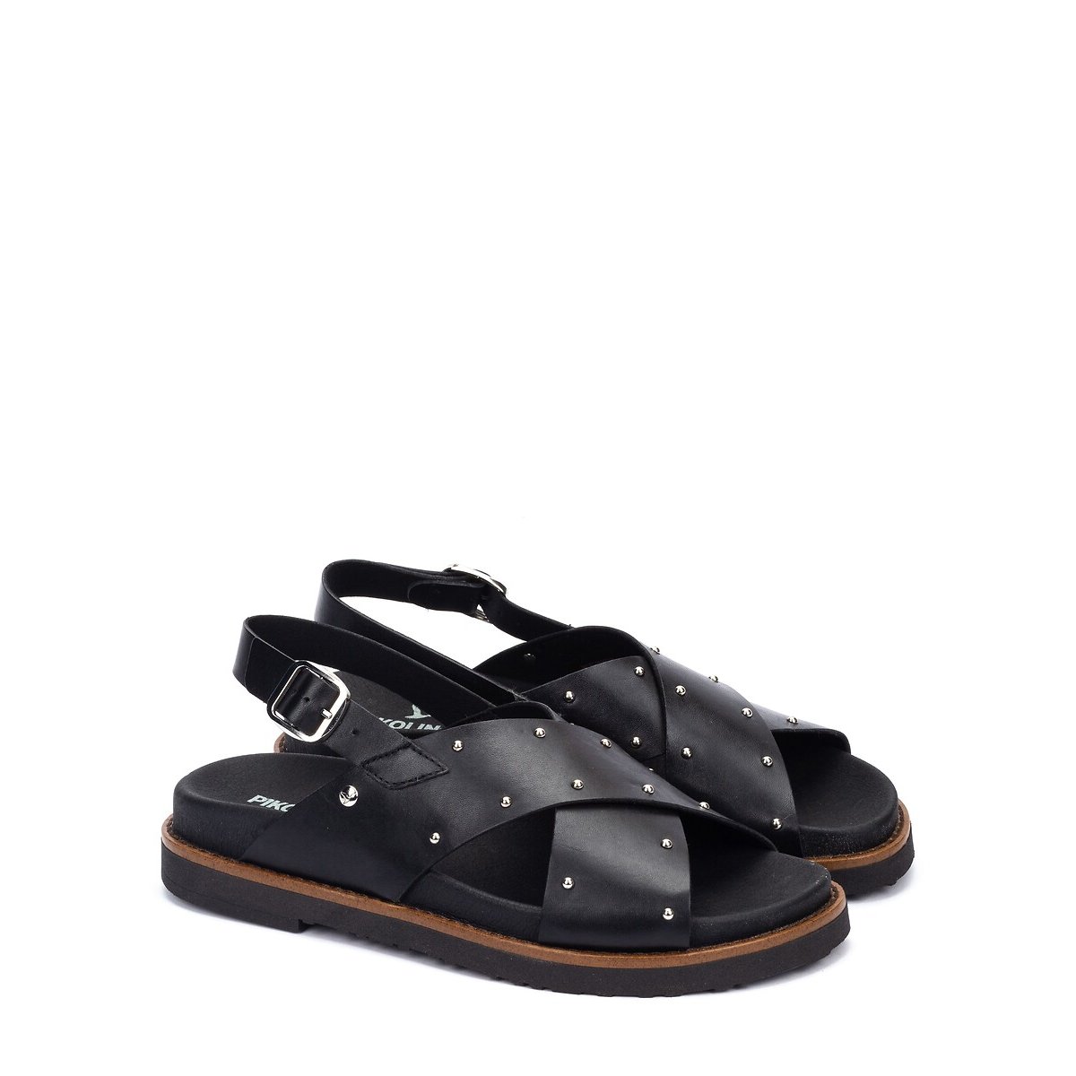 Pikolinos Aitana Wrapover Leather Sandals Women's Black Size 36 (3.5)