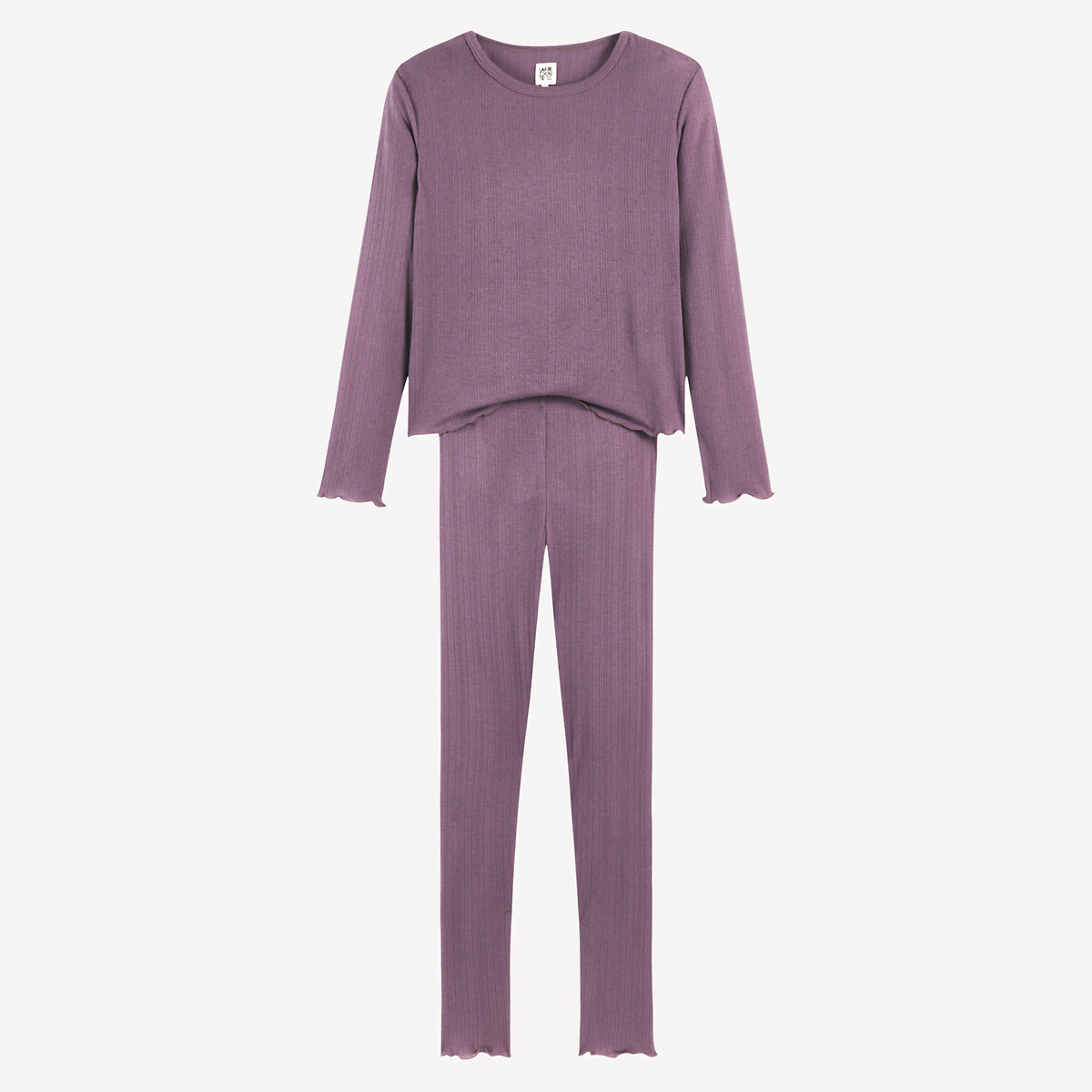 La Redoute Collections Pointelle Knitted Pyjamas With Long Sleeves Light Purple 6Y (114Cm)
