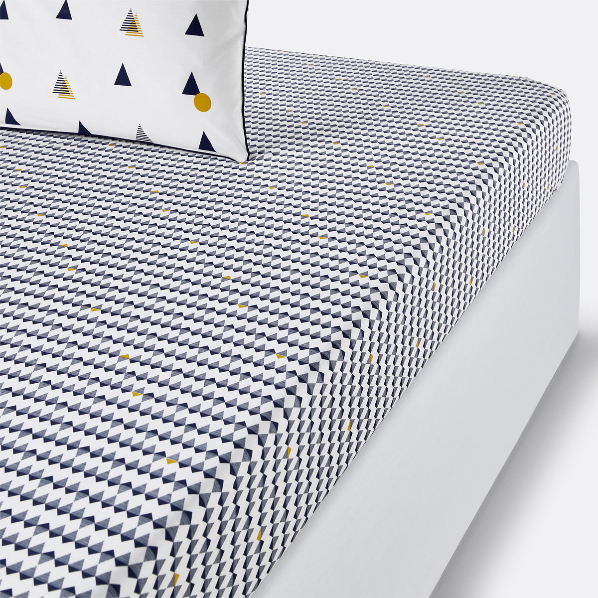 Sábana bajera de percal de algodón, Digna. Talla Cama 90cm (90x190cm). Color