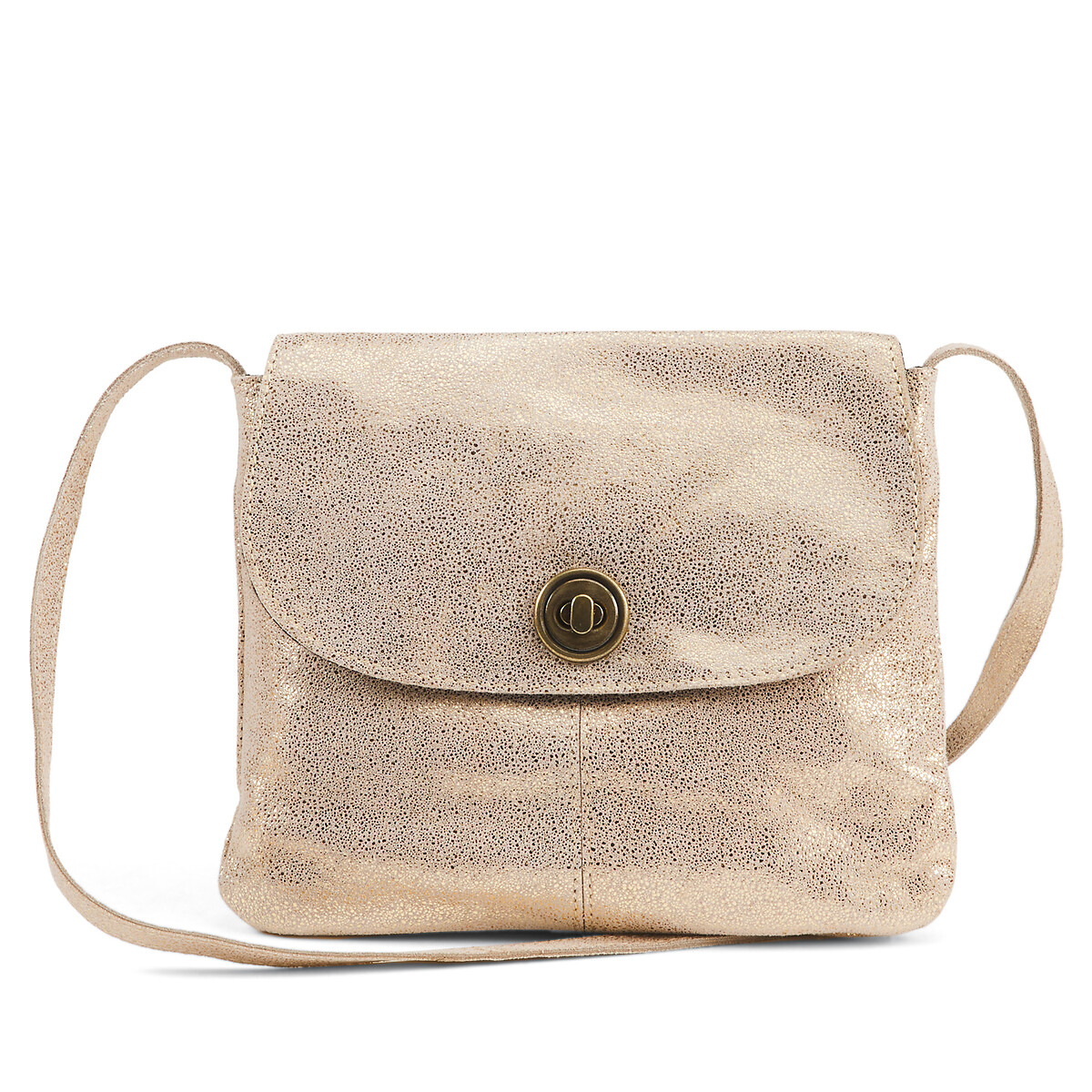 Pieces Handtas in leer Totally Royal, breed