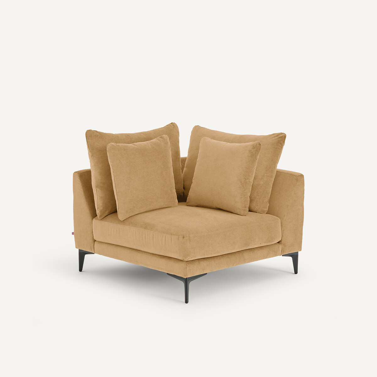 EMMANUEL GALLINA X AM.PM Hoekbank in stone-kleurig fluweel, MODERNISTE, ontwerp van Emmanuel Gallina