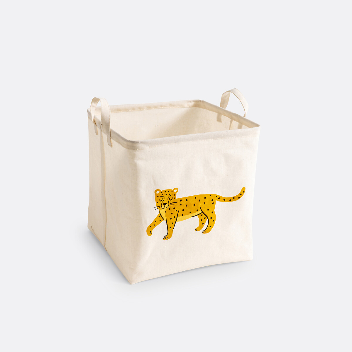 La Redoute Interieurs Junglito Leopard Cube Basket Unisex Ecru Kids