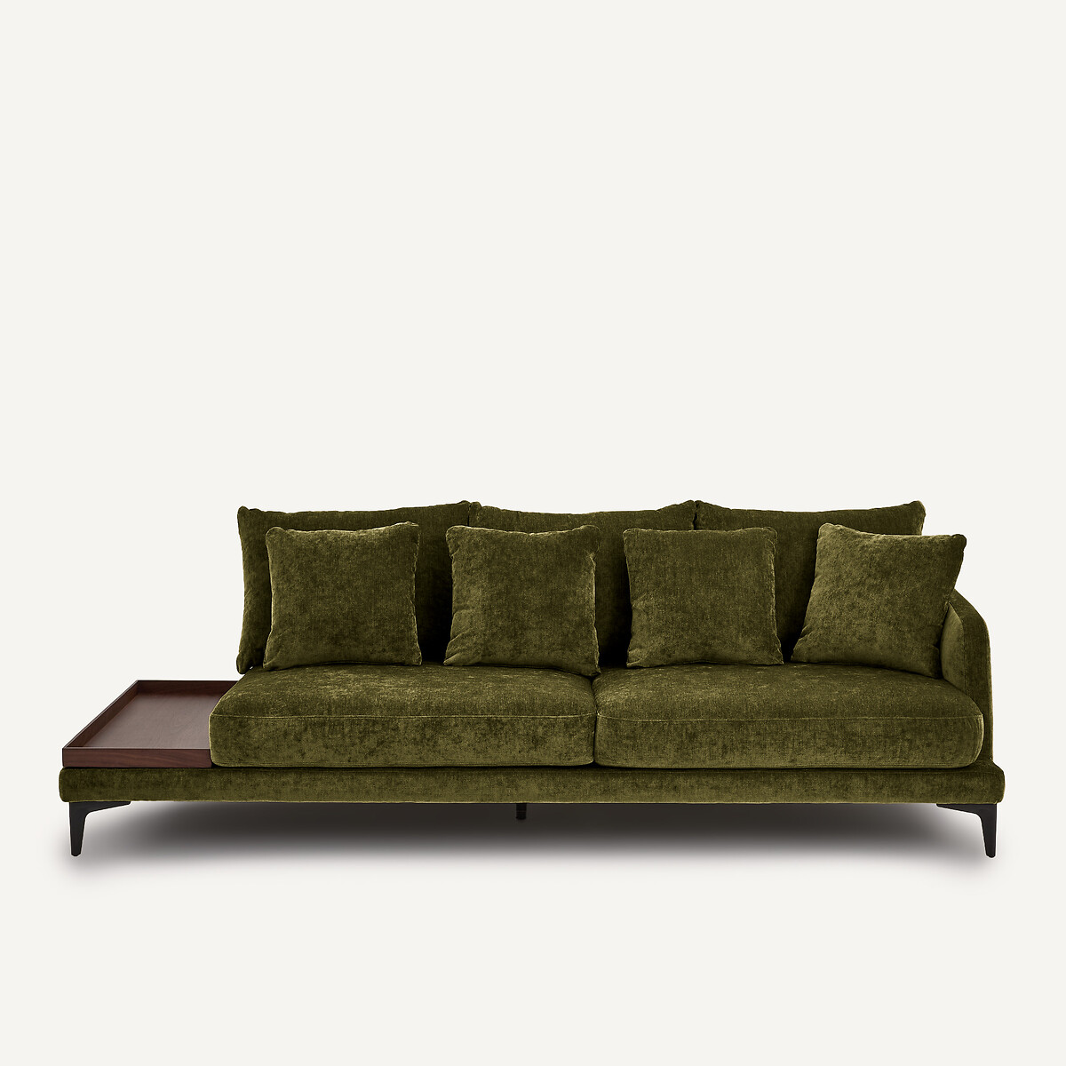 EMMANUEL GALLINA X AM.PM Halve bank met tafelblad, van gemengd fluweel, MODERNISTE
