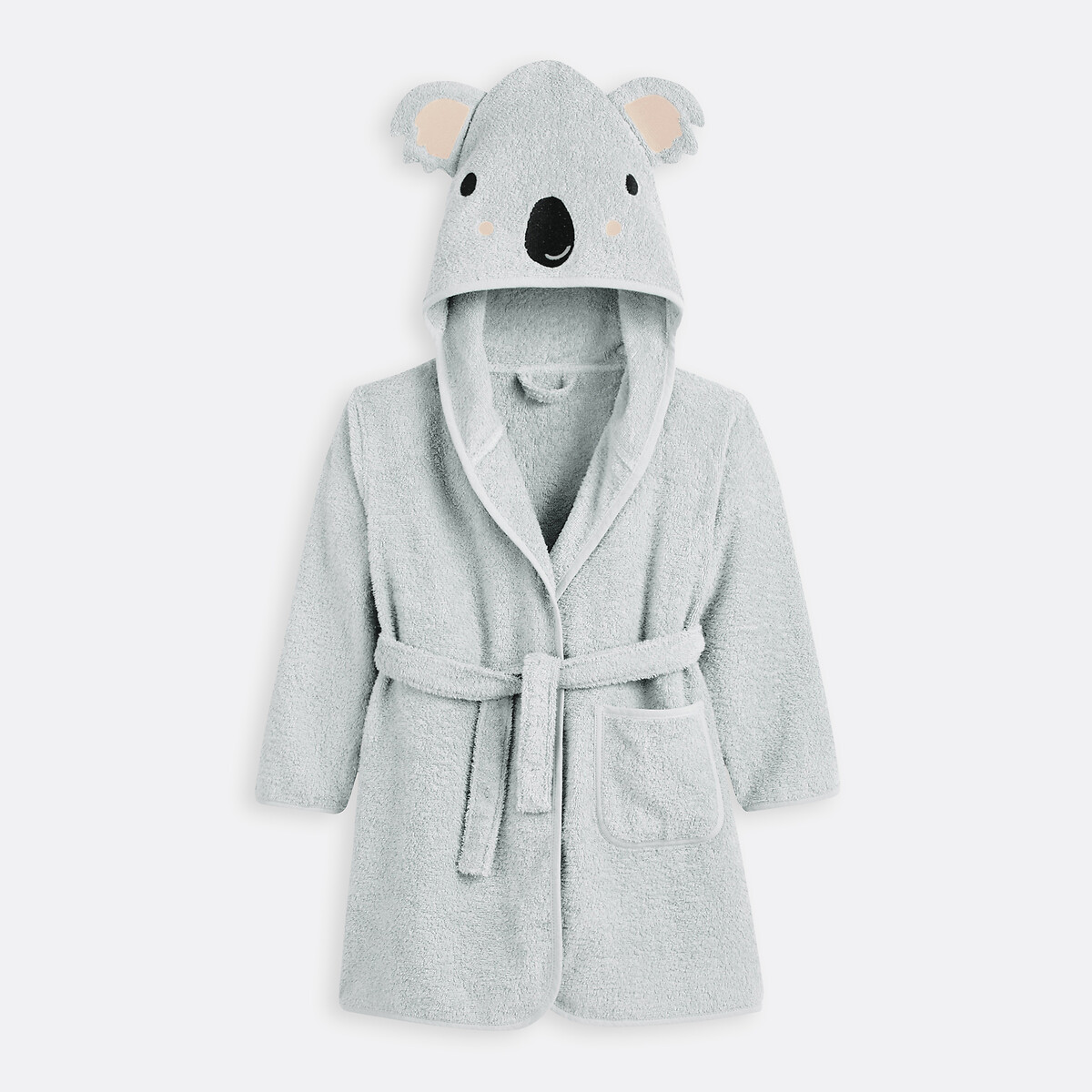 La Redoute Interieurs Koala 400G/M2 Organic Cotton Bathrobe Unisex Grey 8Y (126Cm)
