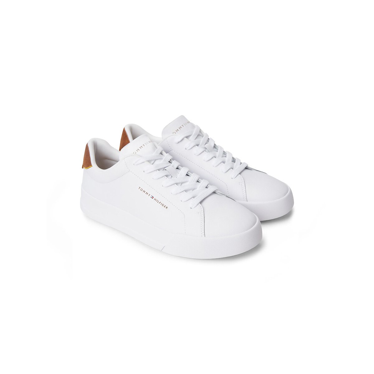 Tommy Hilfiger Court Trainers Men's White/Terracotta Size 41 (7)