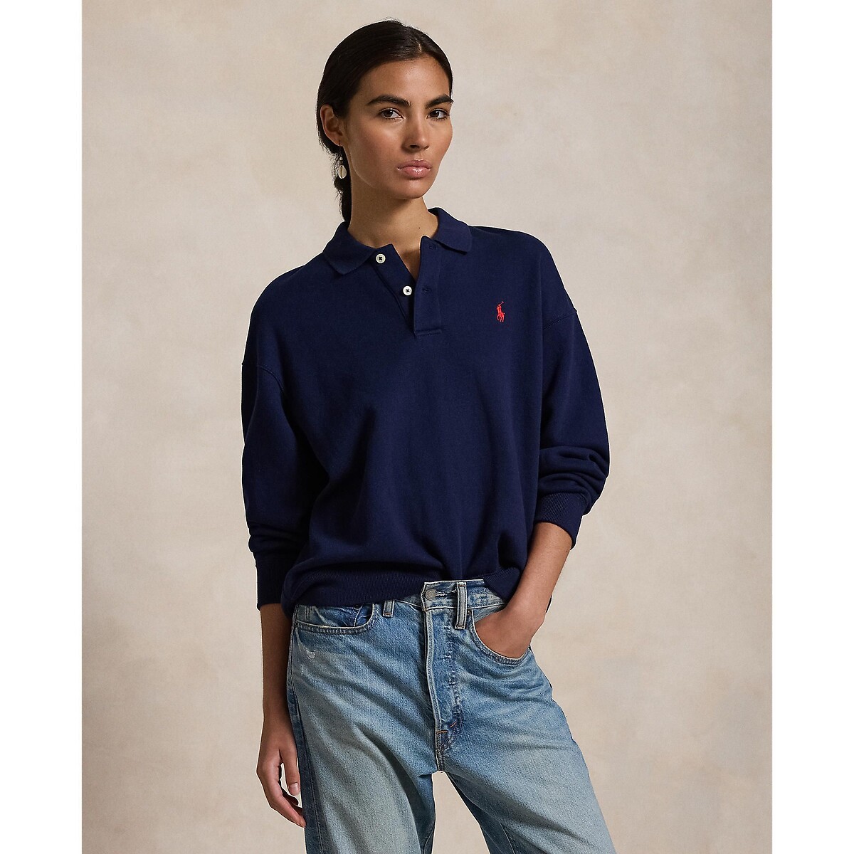 Polo Ralph Lauren Polo Collar Sweatshirt Women's Navy Medium