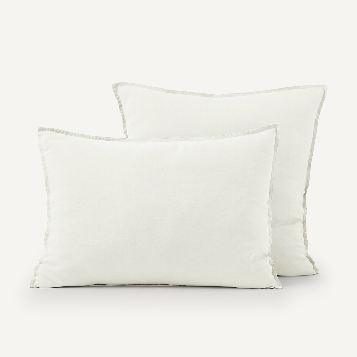 Am.pm Elina Washed Linen Child's Pillowcase Unisex White Foam Square (65X65cm)