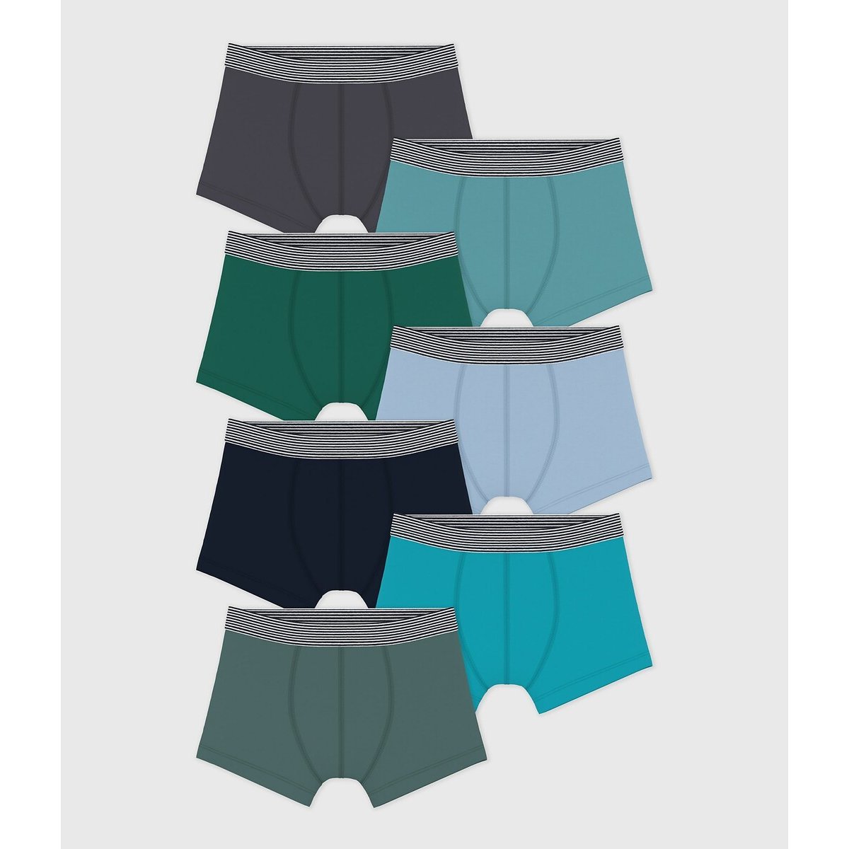 Petit Bateau Set Van 7 Effen Boxershorts In Katoen