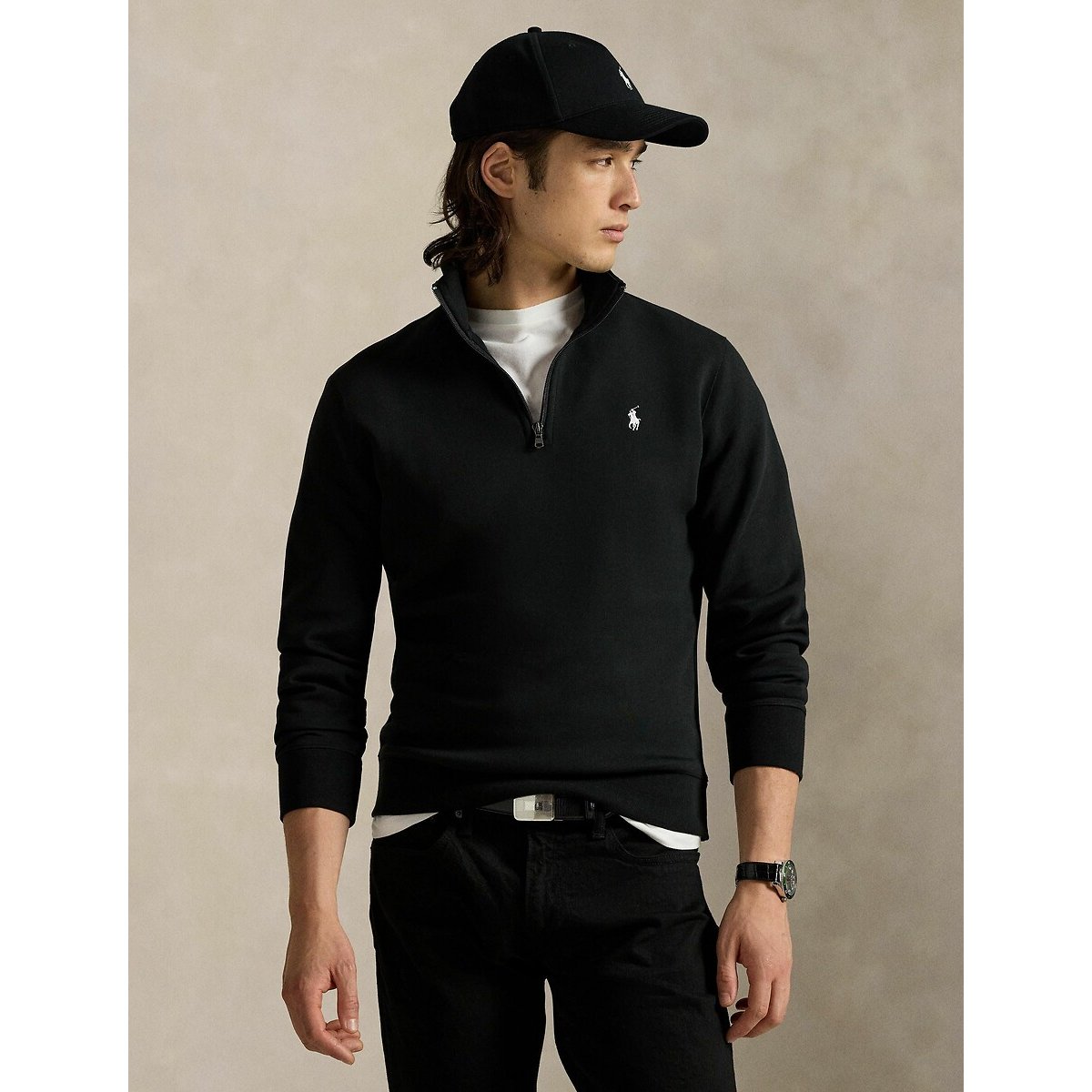 Sweat quart de zip en double knit tech