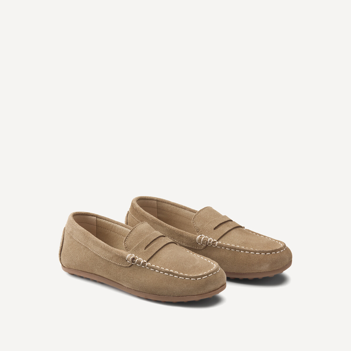 La Redoute Collections Suede Loafers Beige Size 32 (13.5) Kids
