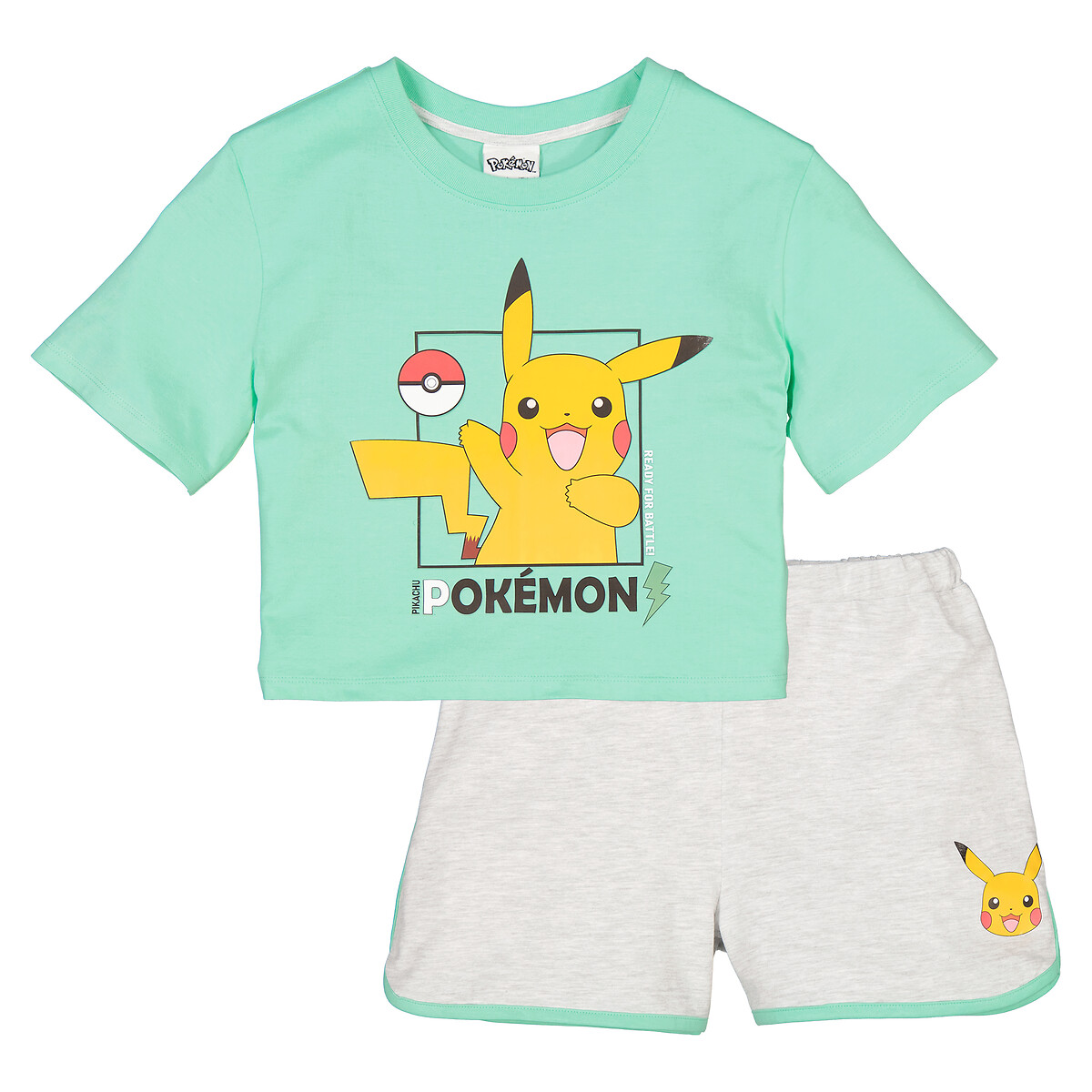 Pokemon Pigiama Corto Pikachu Verde Bambina Taglie XXXS