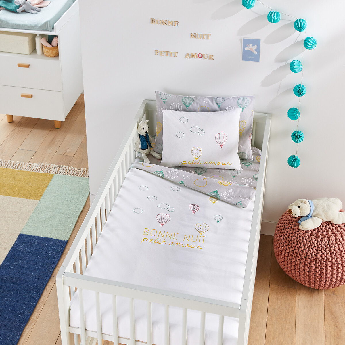 Amabella Balloons 100% Cotton Cot Duvet Cover