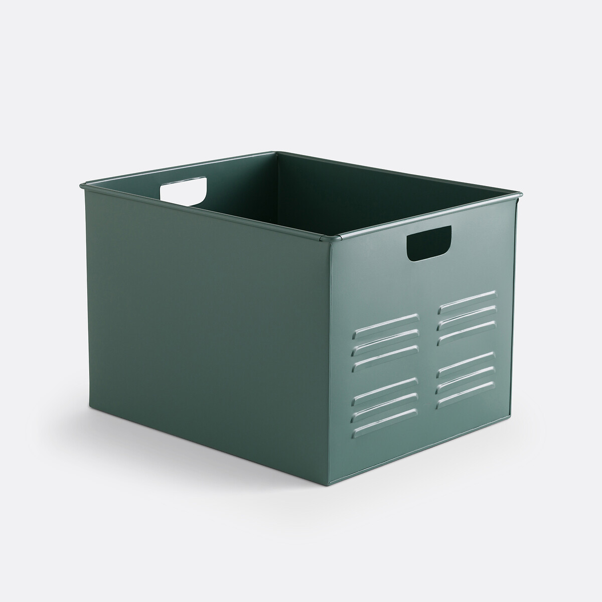La Redoute Interieurs Hiba Metal Storage Box Unisex Grey-Green