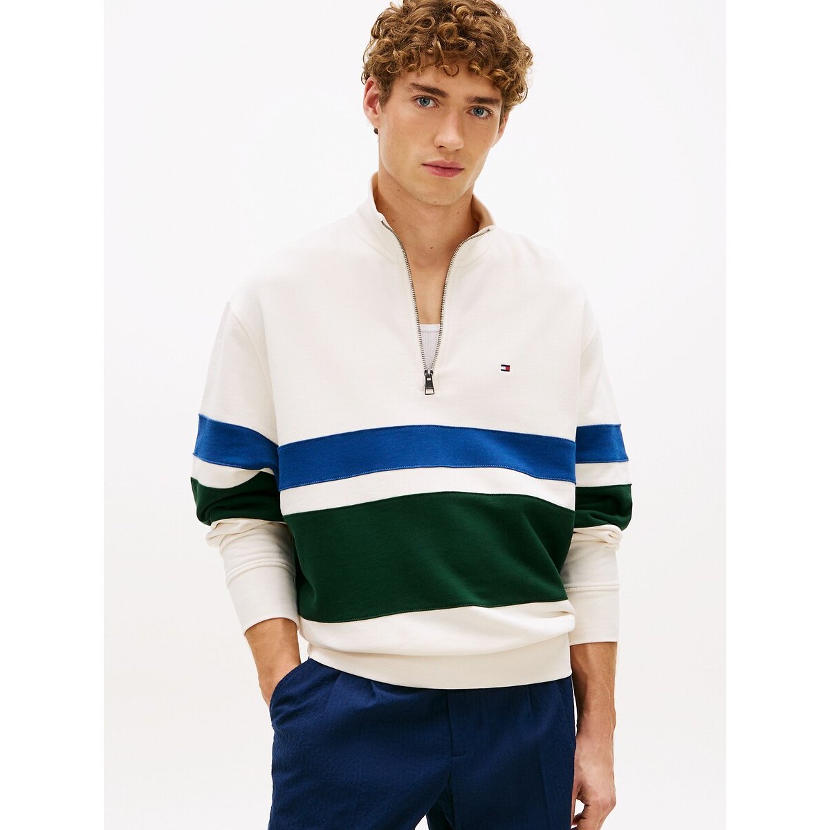 Tommy Hilfiger Country Club Half Zip Sweatshirt Men's Ivory Xxl