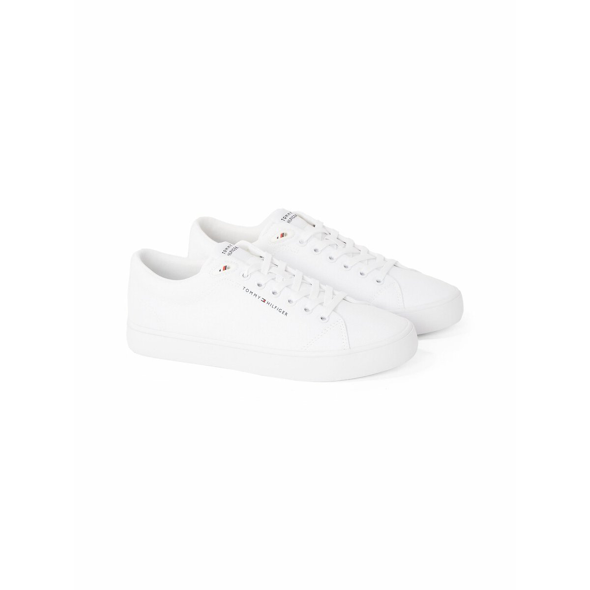 Tommy Hilfiger Sneakers TH HI VULC LOW CORE CANVAS , vrijetijdsschoen, lage schoen, veterschoenen met zacht gepolsterde schacht
