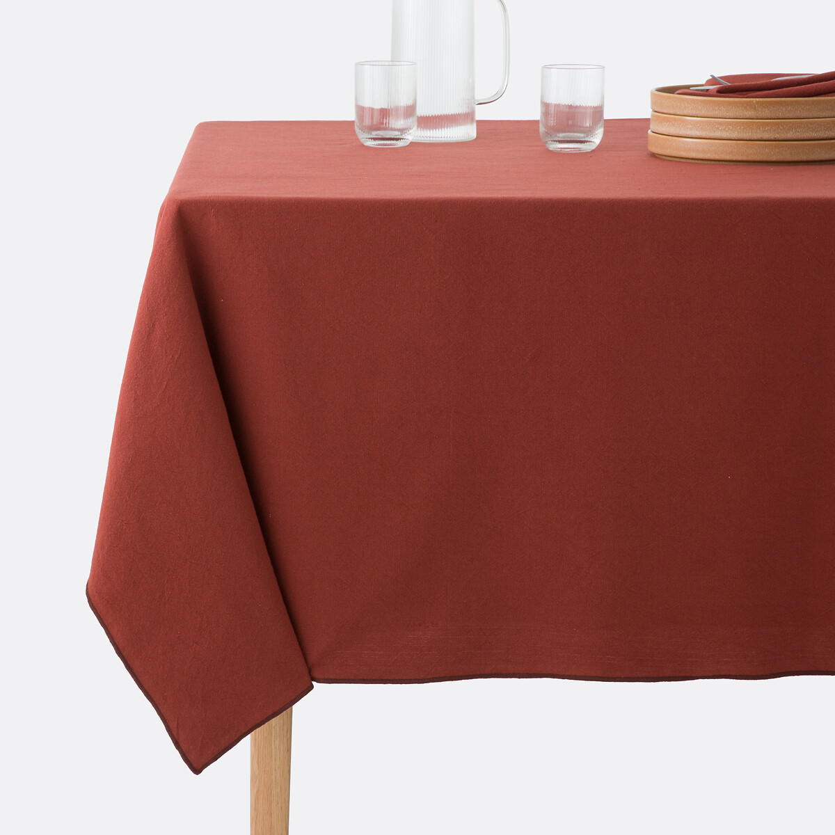 La Redoute Interieurs Tampa Washed Cotton Tablecloth Unisex Chilli Pepper Medium