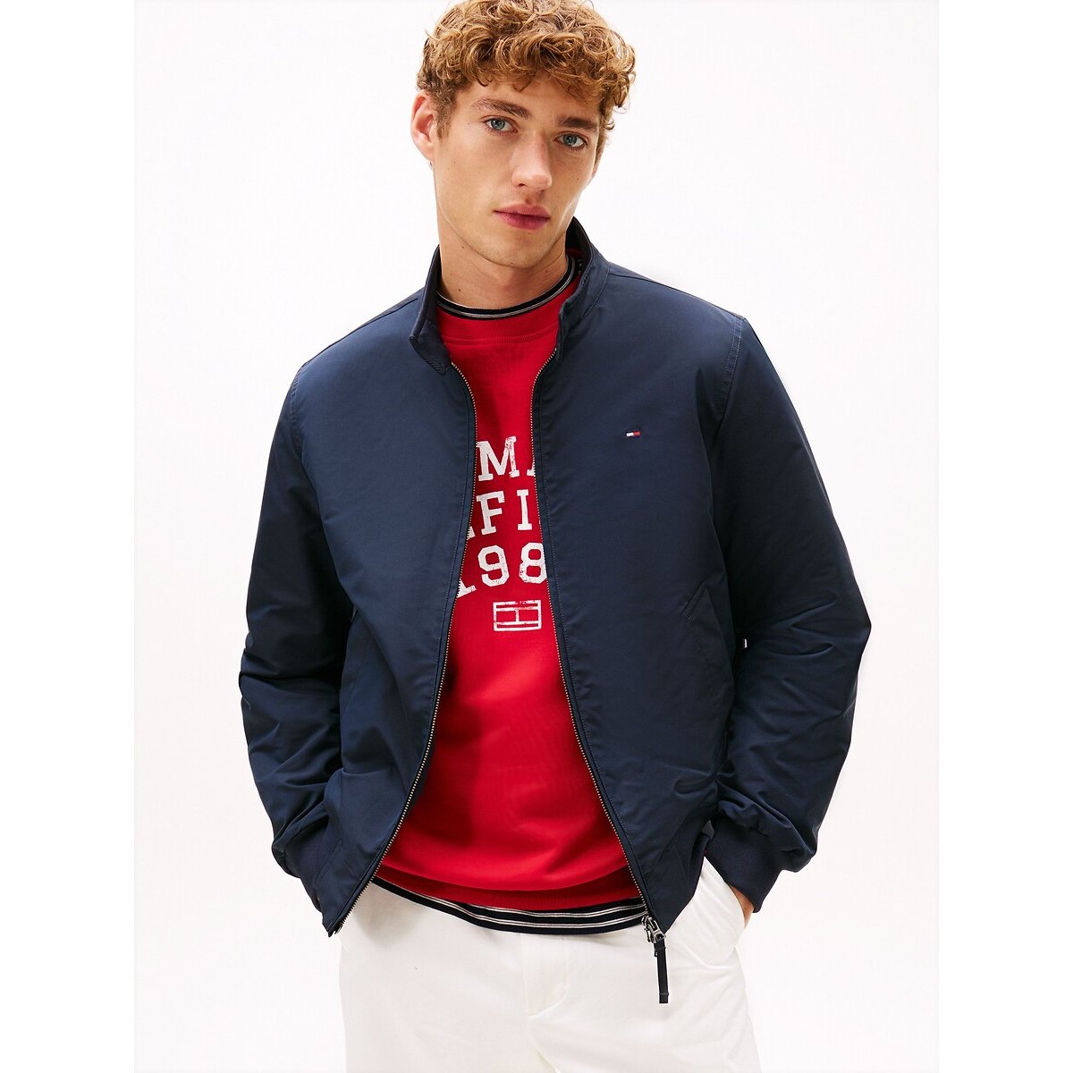 Tommy Hilfiger Lightweight Harrington Jacket Men's Navy Blue Xxl