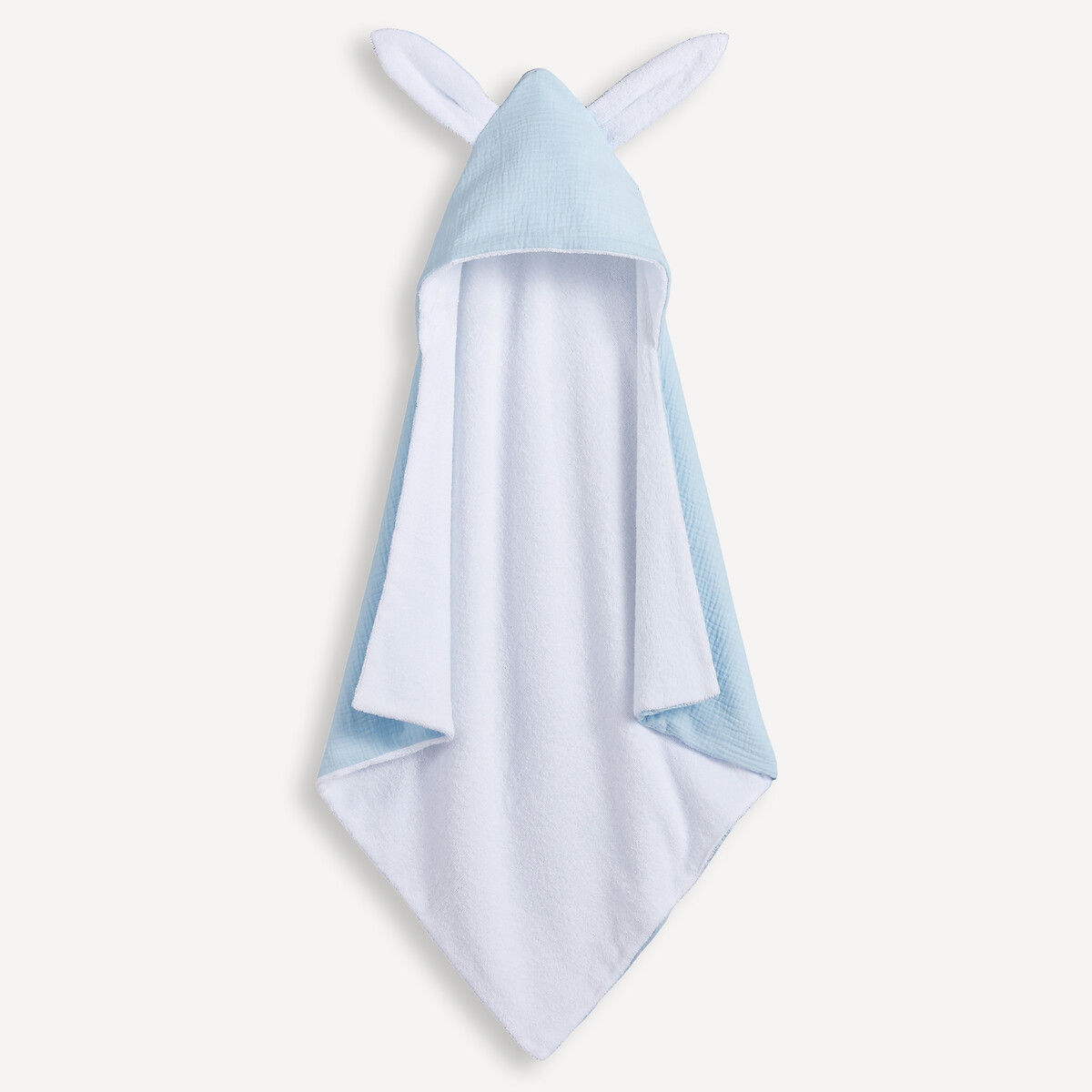 La Redoute Interieurs Kumla Cotton Muslin Bath Cape Pastel Blue Medium Infant