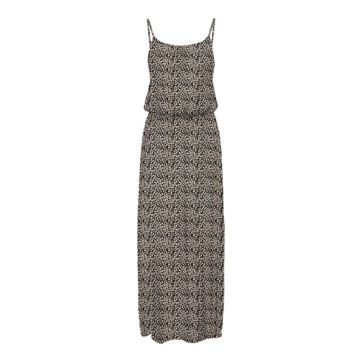 Only Floral Maxi Dress Women's Black Print/Beige Extra Small