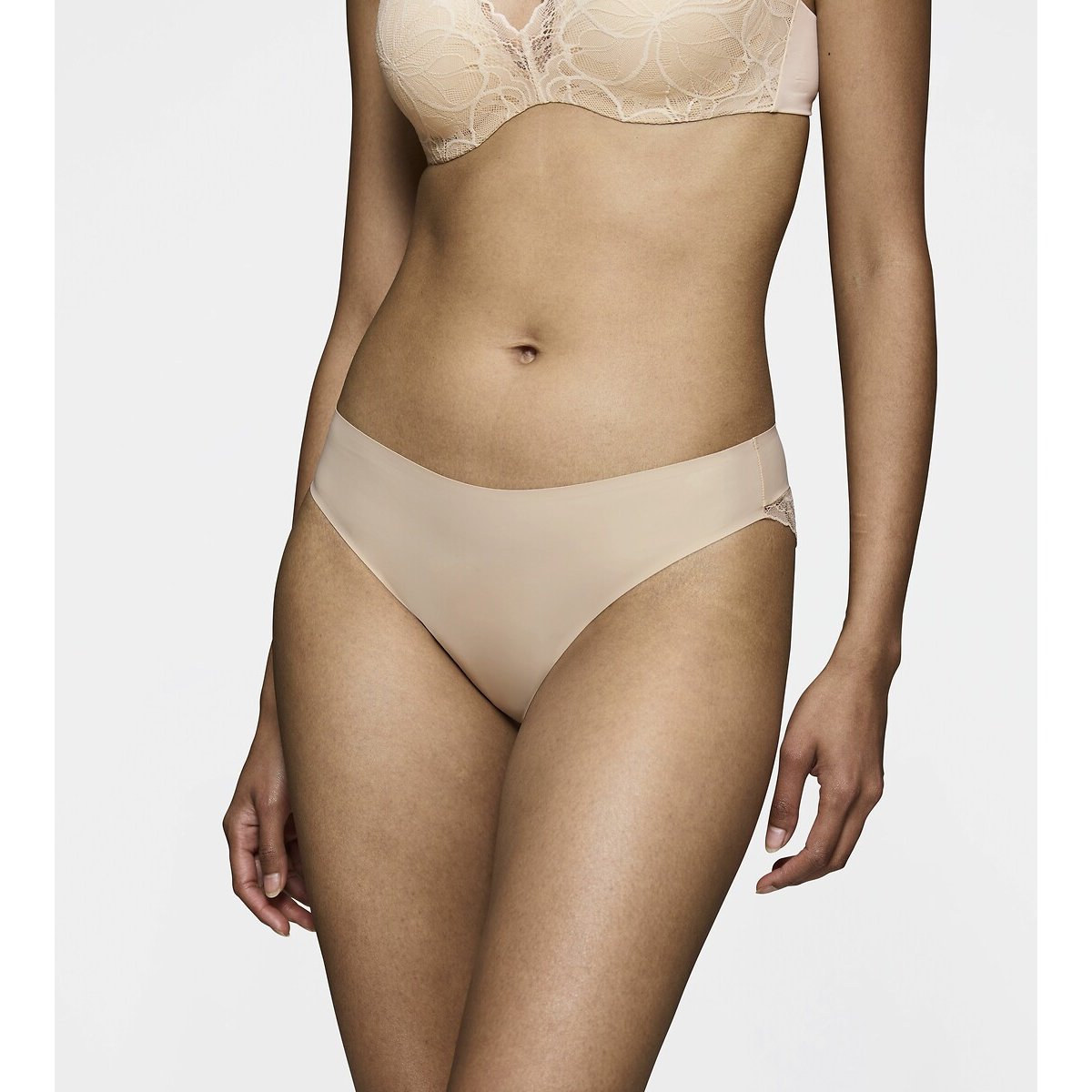 Triumph Women's Nude Body Make-Up Illusion Lace Tai Knickers Size 10