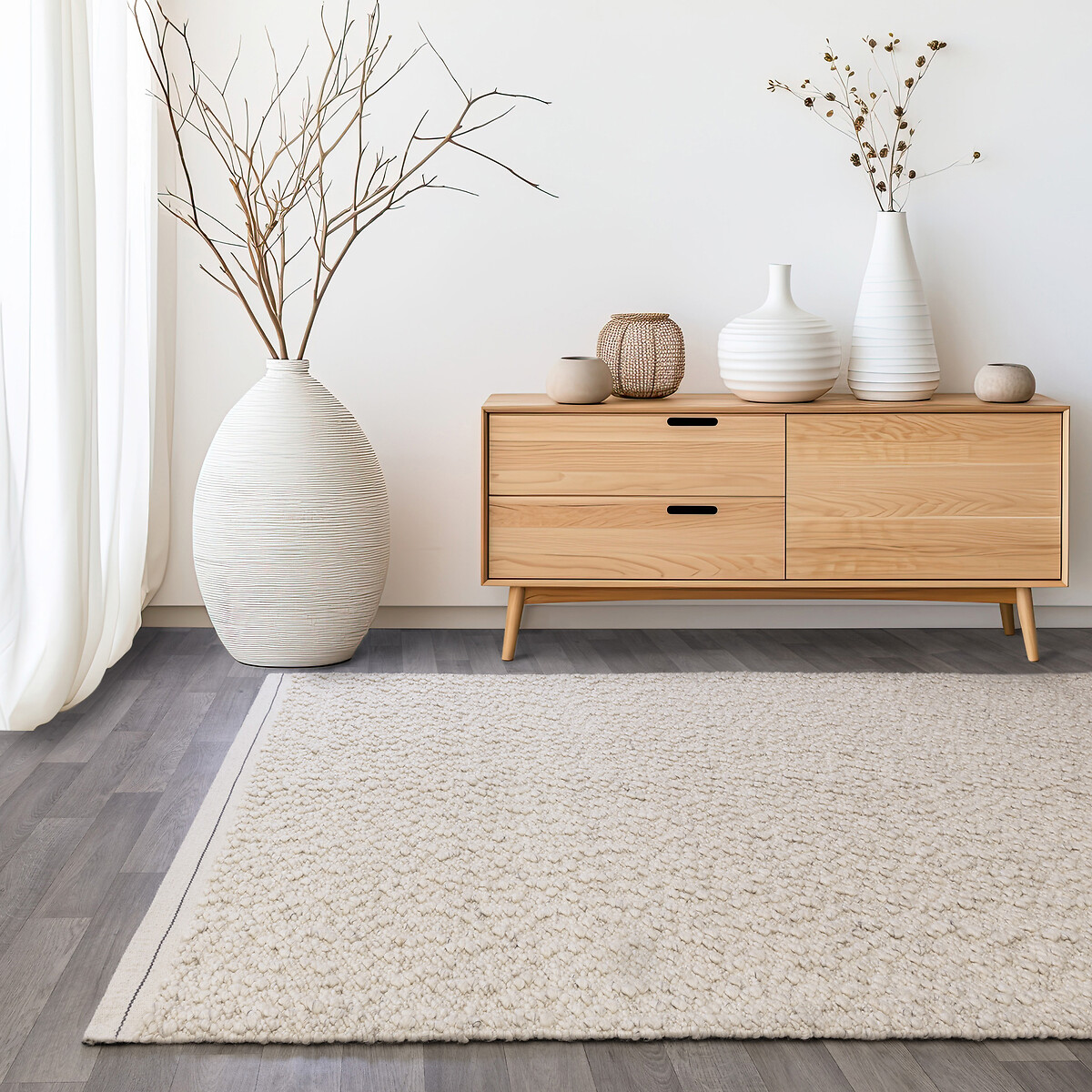 Boucle Textured Border Rug