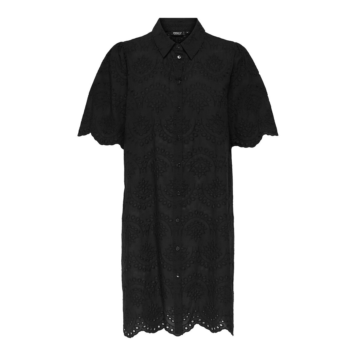 Only Embroidered Mini Dress Women's Black Extra Large