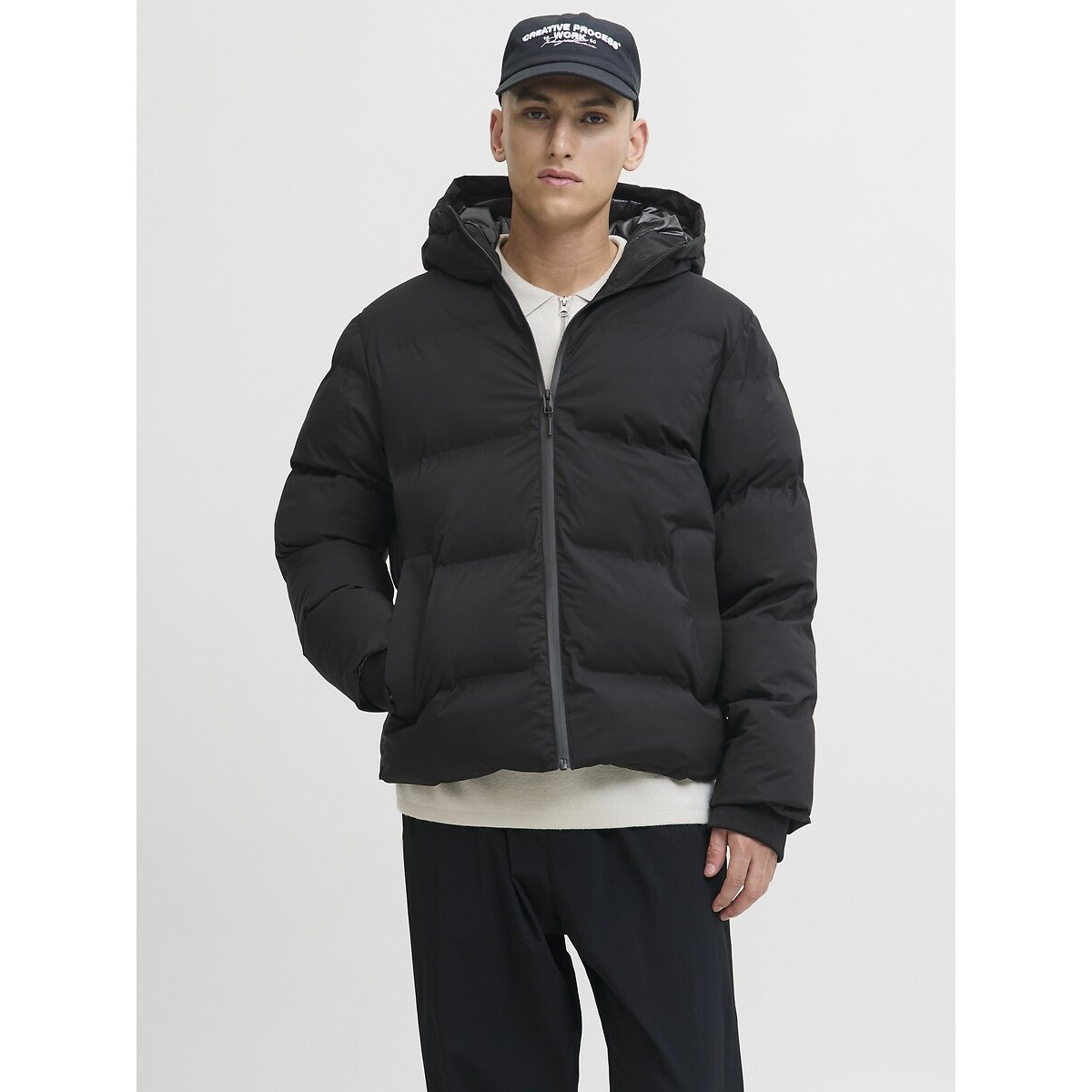 Jack & Jones Hooded Padded Jacket Men's Black Large