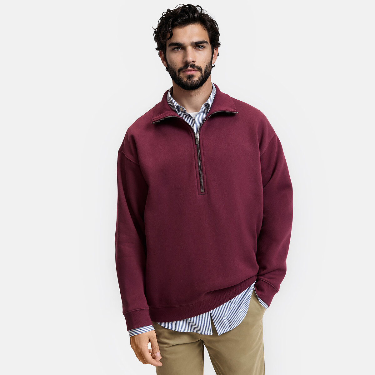 Sweat col camionneur zippé, Signature